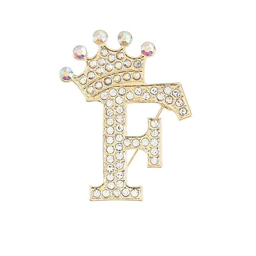 Buchstabenbrosche mit Perlen-Anstecker und Schmuckschatulle für Damen und Herren, personalisiertes Namensgeschenk (F) von YUANHUYUOU