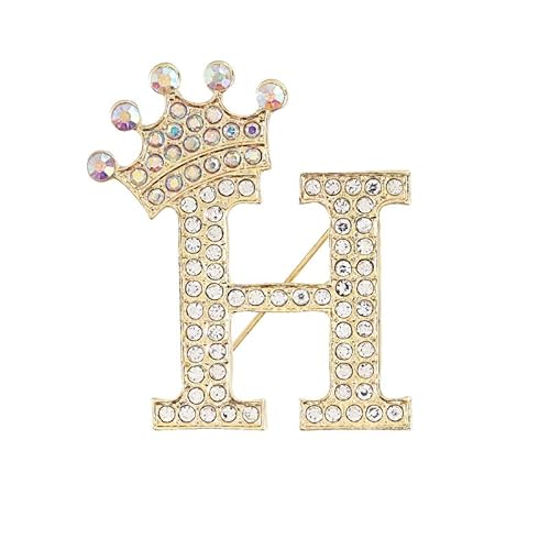 Buchstabenbrosche mit Perlen-Anstecker und Schmuckschatulle für Damen und Herren, personalisiertes Namensgeschenk (H) von YUANHUYUOU
