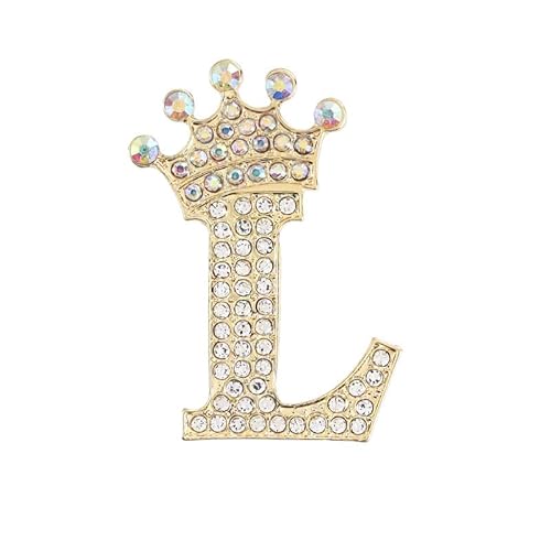 Buchstabenbrosche mit Perlen-Anstecker und Schmuckschatulle für Damen und Herren, personalisiertes Namensgeschenk (L) von YUANHUYUOU