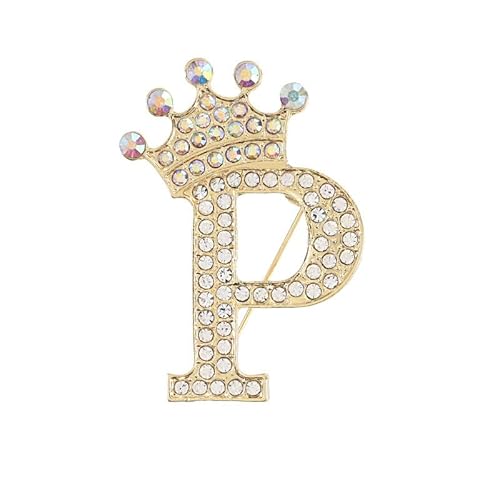 Buchstabenbrosche mit Perlen-Anstecker und Schmuckschatulle für Damen und Herren, personalisiertes Namensgeschenk (P) von YUANHUYUOU