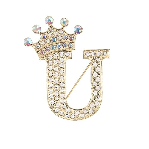Buchstabenbrosche mit Perlen-Anstecker und Schmuckschatulle für Damen und Herren, personalisiertes Namensgeschenk (U) von YUANHUYUOU