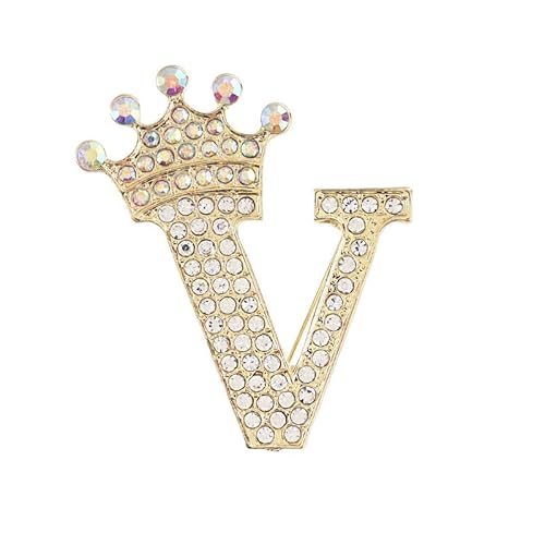 Buchstabenbrosche mit Perlen-Anstecker und Schmuckschatulle für Damen und Herren, personalisiertes Namensgeschenk (V) von YUANHUYUOU