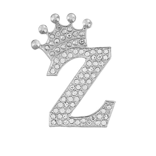 Initialen-Brosche – A–Z, 26 Buchstaben, vergoldet, mit Kristall-Strasssteinen, für Damen, personalisiertes Namensgeschenk (Z) von YUANHUYUOU