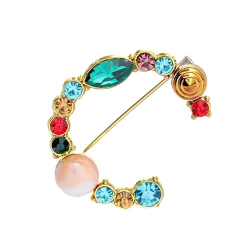 Initialen-Brosche für Damen, Perlen-Anstecker für Anzüge, Mäntel, Kleider, Hüte und Taschen, Geschenk für die Ehefrau (C) von YUANHUYUOU