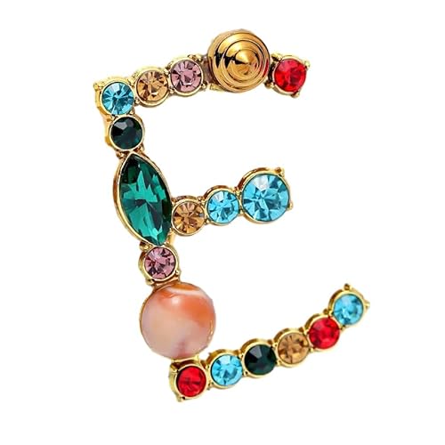 Initialen-Brosche für Damen, Perlen-Anstecker für Anzüge, Mäntel, Kleider, Hüte und Taschen, Geschenk für die Ehefrau (E) von YUANHUYUOU