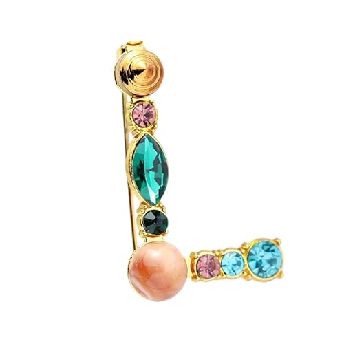 Initialen-Brosche für Damen, Perlen-Anstecker für Anzüge, Mäntel, Kleider, Hüte und Taschen, Geschenk für die Ehefrau (L) von YUANHUYUOU