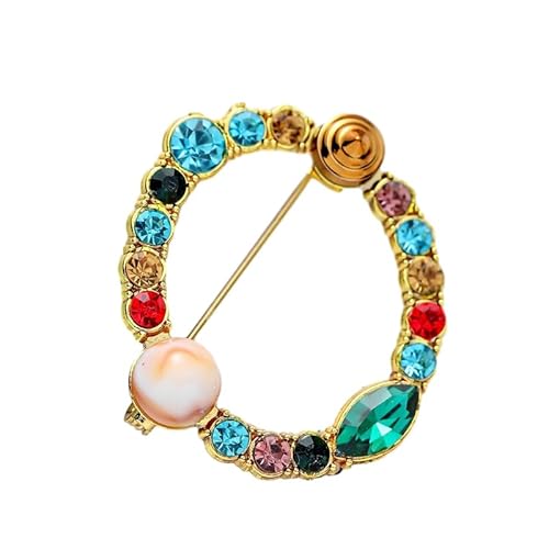 Initialen-Brosche für Damen, Perlen-Anstecker für Anzüge, Mäntel, Kleider, Hüte und Taschen, Geschenk für die Ehefrau (O) von YUANHUYUOU