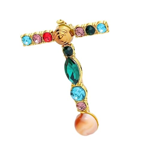 Initialen-Brosche für Damen, Perlen-Anstecker für Anzüge, Mäntel, Kleider, Hüte und Taschen, Geschenk für die Ehefrau (T) von YUANHUYUOU