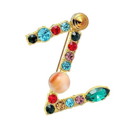 Initialen-Brosche für Damen, Perlen-Anstecker für Anzüge, Mäntel, Kleider, Hüte und Taschen, Geschenk für die Ehefrau (Z) von YUANHUYUOU