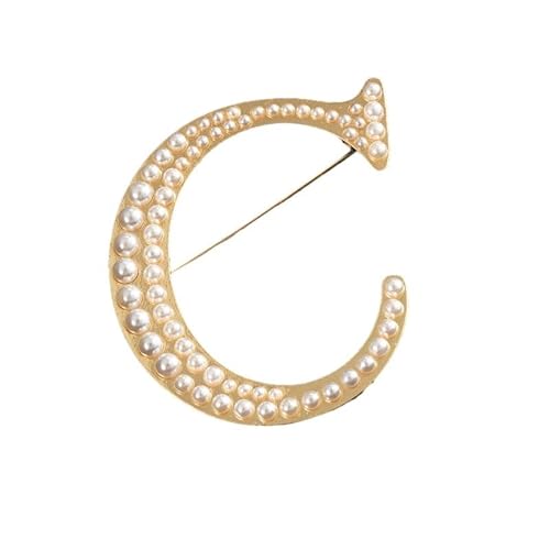 Kleine Brosche, Anstecknadel mit Buchstaben und Buchstaben oder Krawattennadel, minimalistisches, personalisiertes Geschenk für Damen und Herren, A–Z (C) von YUANHUYUOU