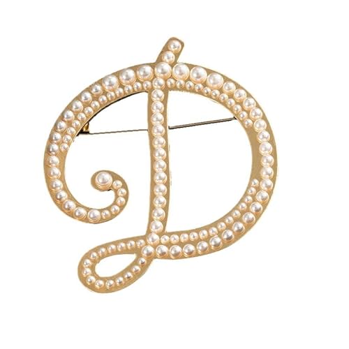 Kleine Brosche, Anstecknadel mit Buchstaben und Buchstaben oder Krawattennadel, minimalistisches, personalisiertes Geschenk für Damen und Herren, A–Z (D) von YUANHUYUOU