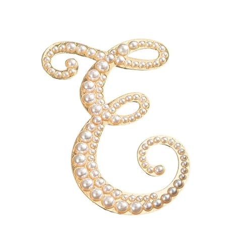 Kleine Brosche, Anstecknadel mit Buchstaben und Buchstaben oder Krawattennadel, minimalistisches, personalisiertes Geschenk für Damen und Herren, A–Z (E) von YUANHUYUOU