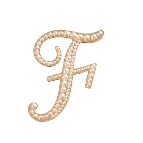 Kleine Brosche, Anstecknadel mit Buchstaben und Buchstaben oder Krawattennadel, minimalistisches, personalisiertes Geschenk für Damen und Herren, A–Z (F) von YUANHUYUOU