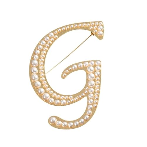 Kleine Brosche, Anstecknadel mit Buchstaben und Buchstaben oder Krawattennadel, minimalistisches, personalisiertes Geschenk für Damen und Herren, A–Z (G) von YUANHUYUOU