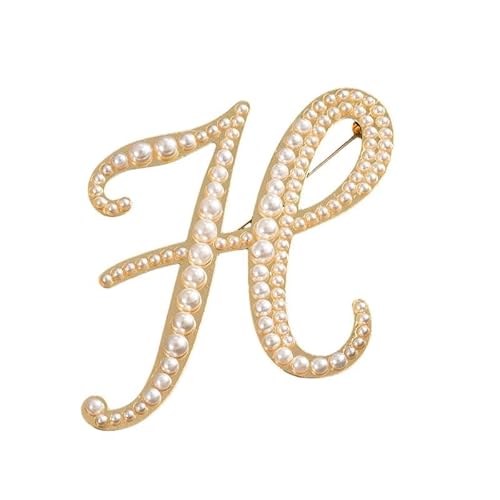Kleine Brosche, Anstecknadel mit Buchstaben und Buchstaben oder Krawattennadel, minimalistisches, personalisiertes Geschenk für Damen und Herren, A–Z (H) von YUANHUYUOU