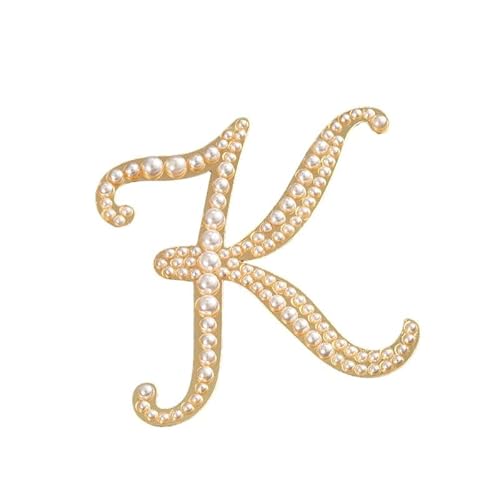 Kleine Brosche, Anstecknadel mit Buchstaben und Buchstaben oder Krawattennadel, minimalistisches, personalisiertes Geschenk für Damen und Herren, A–Z (K) von YUANHUYUOU