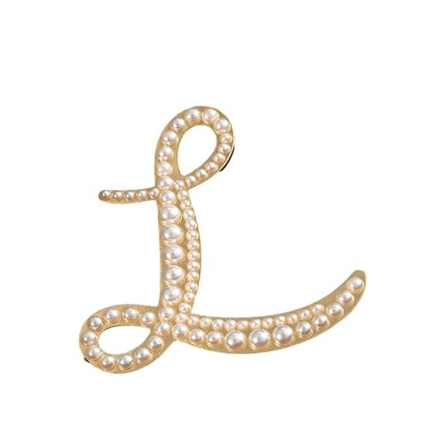 Kleine Brosche, Anstecknadel mit Buchstaben und Buchstaben oder Krawattennadel, minimalistisches, personalisiertes Geschenk für Damen und Herren, A–Z (L) von YUANHUYUOU