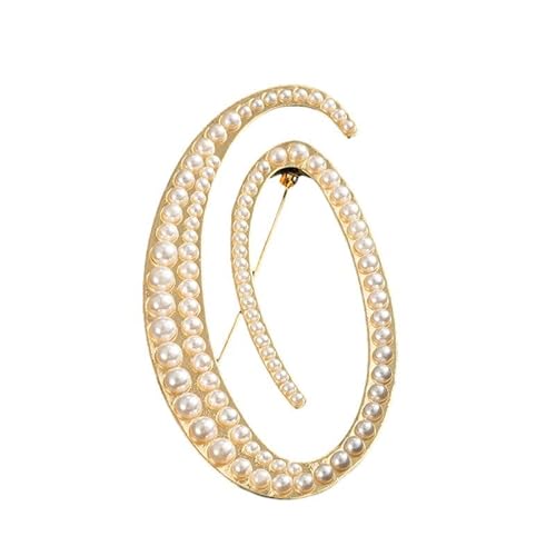 Kleine Brosche, Anstecknadel mit Buchstaben und Buchstaben oder Krawattennadel, minimalistisches, personalisiertes Geschenk für Damen und Herren, A–Z (O) von YUANHUYUOU