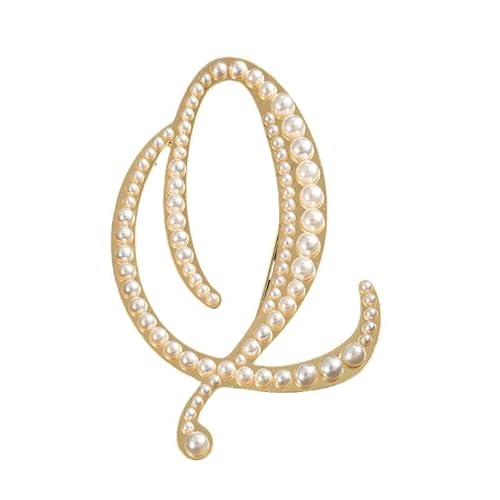 Kleine Brosche, Anstecknadel mit Buchstaben und Buchstaben oder Krawattennadel, minimalistisches, personalisiertes Geschenk für Damen und Herren, A–Z (Q) von YUANHUYUOU