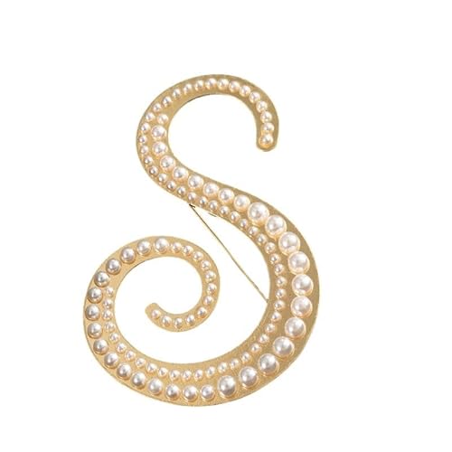 Kleine Brosche, Anstecknadel mit Buchstaben und Buchstaben oder Krawattennadel, minimalistisches, personalisiertes Geschenk für Damen und Herren, A–Z (S) von YUANHUYUOU