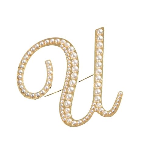 Kleine Brosche, Anstecknadel mit Buchstaben und Buchstaben oder Krawattennadel, minimalistisches, personalisiertes Geschenk für Damen und Herren, A–Z (U) von YUANHUYUOU