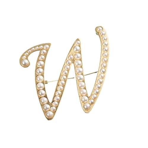 Kleine Brosche, Anstecknadel mit Buchstaben und Buchstaben oder Krawattennadel, minimalistisches, personalisiertes Geschenk für Damen und Herren, A–Z (W) von YUANHUYUOU