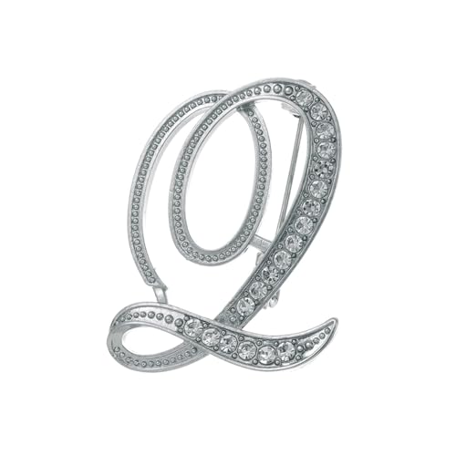 Personalisierte Brosche A–Z, Initialen-Brosche für Damen mit Strasssteinen, modische Kragennadel für Jacken und Blazer (Q) von YUANHUYUOU