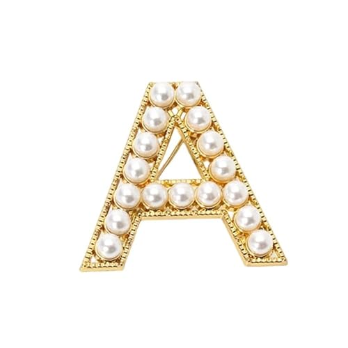 Silberbrosche für Damen, Anstecknadel mit Buchstaben und Buchstaben und Buchstaben aus Kristall, Schmuckgeschenk für Sie (A) von YUANHUYUOU