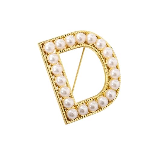 Silberbrosche für Damen, Anstecknadel mit Buchstaben und Buchstaben und Buchstaben aus Kristall, Schmuckgeschenk für Sie (D) von YUANHUYUOU