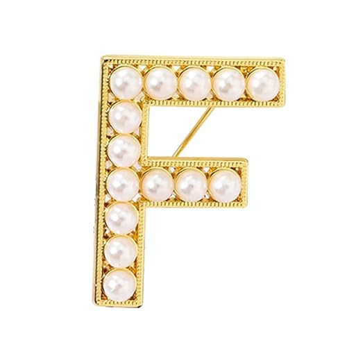 Silberbrosche für Damen, Anstecknadel mit Buchstaben und Buchstaben und Buchstaben aus Kristall, Schmuckgeschenk für Sie (F) von YUANHUYUOU