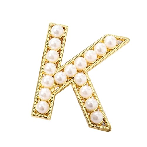 Silberbrosche für Damen, Anstecknadel mit Buchstaben und Buchstaben und Buchstaben aus Kristall, Schmuckgeschenk für Sie (K) von YUANHUYUOU