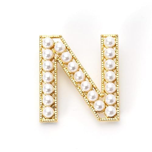 Silberbrosche für Damen, Anstecknadel mit Buchstaben und Buchstaben und Buchstaben aus Kristall, Schmuckgeschenk für Sie (N) von YUANHUYUOU