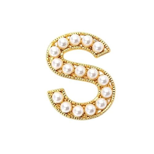 Silberbrosche für Damen, Anstecknadel mit Buchstaben und Buchstaben und Buchstaben aus Kristall, Schmuckgeschenk für Sie (S) von YUANHUYUOU