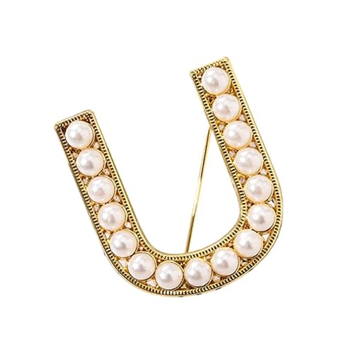 Silberbrosche für Damen, Anstecknadel mit Buchstaben und Buchstaben und Buchstaben aus Kristall, Schmuckgeschenk für Sie (U) von YUANHUYUOU