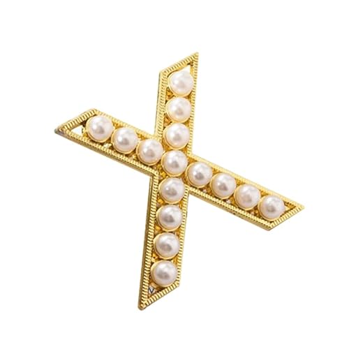 Silberbrosche für Damen, Anstecknadel mit Buchstaben und Buchstaben und Buchstaben aus Kristall, Schmuckgeschenk für Sie (X) von YUANHUYUOU