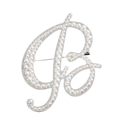 Strassbrosche für Damen, Anstecknadel mit Buchstaben und Buchstaben, elegant für Anzüge, Blazer und Kleider (B) von YUANHUYUOU