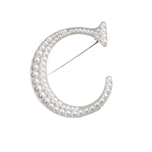 Strassbrosche für Damen, Anstecknadel mit Buchstaben und Buchstaben, elegant für Anzüge, Blazer und Kleider (C) von YUANHUYUOU