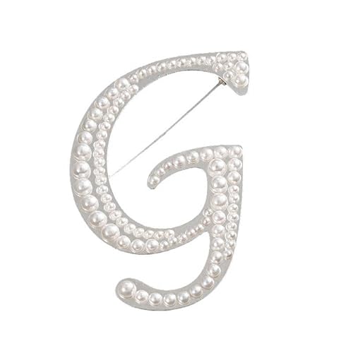 Strassbrosche für Damen, Anstecknadel mit Buchstaben und Buchstaben, elegant für Anzüge, Blazer und Kleider (G) von YUANHUYUOU