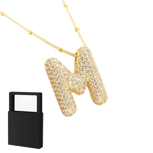YUANHUYUOU Alphabet-Anhänger, trendiger Charm, anlaufgeschützter, individueller Namensanhänger, Schmuck, Geschenke für Mama (M) von YUANHUYUOU