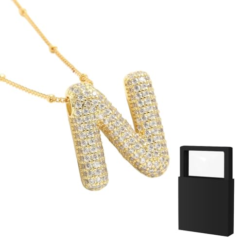 YUANHUYUOU Alphabet-Anhänger, trendiger Charm, anlaufgeschützter, individueller Namensanhänger, Schmuck, Geschenke für Mama (N) von YUANHUYUOU