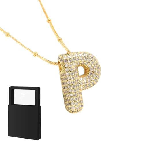 YUANHUYUOU Alphabet-Anhänger, trendiger Charm, anlaufgeschützter, individueller Namensanhänger, Schmuck, Geschenke für Mama (P) von YUANHUYUOU