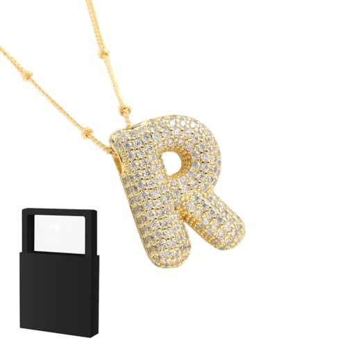 YUANHUYUOU Alphabet-Anhänger, trendiger Charm, anlaufgeschützter, individueller Namensanhänger, Schmuck, Geschenke für Mama (R) von YUANHUYUOU