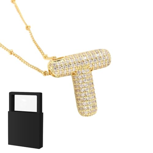 YUANHUYUOU Alphabet-Anhänger, trendiger Charm, anlaufgeschützter, individueller Namensanhänger, Schmuck, Geschenke für Mama (T) von YUANHUYUOU