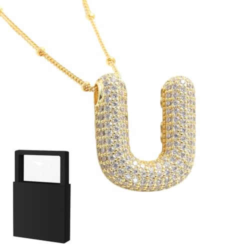 YUANHUYUOU Alphabet-Anhänger, trendiger Charm, anlaufgeschützter, individueller Namensanhänger, Schmuck, Geschenke für Mama (U) von YUANHUYUOU