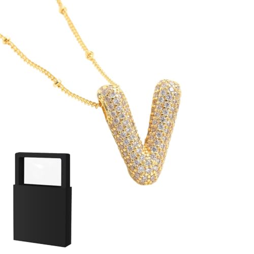 YUANHUYUOU Alphabet-Anhänger, trendiger Charm, anlaufgeschützter, individueller Namensanhänger, Schmuck, Geschenke für Mama (V) von YUANHUYUOU