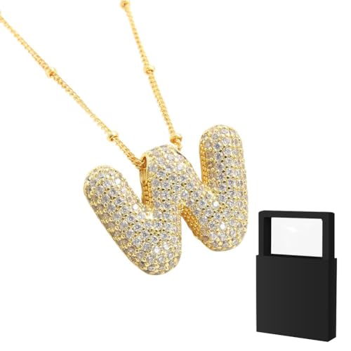 YUANHUYUOU Alphabet-Anhänger, trendiger Charm, anlaufgeschützter, individueller Namensanhänger, Schmuck, Geschenke für Mama (W) von YUANHUYUOU