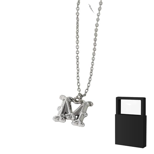 YUANHUYUOU Alphabetkette, zierliche personalisierte Namenskette mit Charm-Anhänger, süßes, anlaufgeschütztes Modeaccessoire, trendiges Geschenk für Teenager (M) von YUANHUYUOU