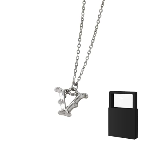YUANHUYUOU Alphabetkette, zierliche personalisierte Namenskette mit Charm-Anhänger, süßes, anlaufgeschütztes Modeaccessoire, trendiges Geschenk für Teenager (V) von YUANHUYUOU