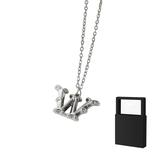 YUANHUYUOU Alphabetkette, zierliche personalisierte Namenskette mit Charm-Anhänger, süßes, anlaufgeschütztes Modeaccessoire, trendiges Geschenk für Teenager (W) von YUANHUYUOU