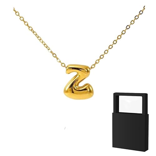 YUANHUYUOU Buchstaben-Halskette, gefüllte, zierliche Buchstaben-Halsketten, trendiges, süßes, individuelles Monogramm (Z) von YUANHUYUOU